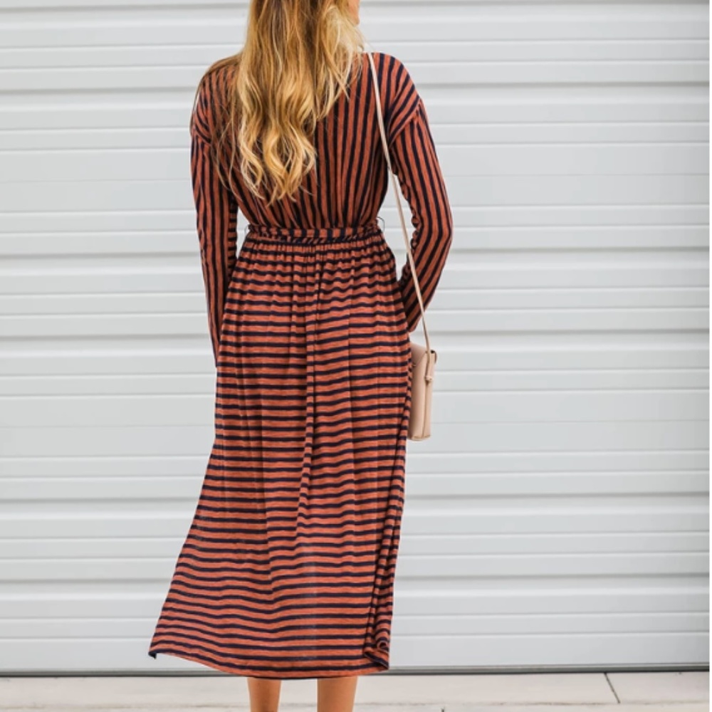 Striped High/Low Dress - Picture 5 of 6